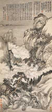 王翚 1716年作 溪山行旅图 立轴